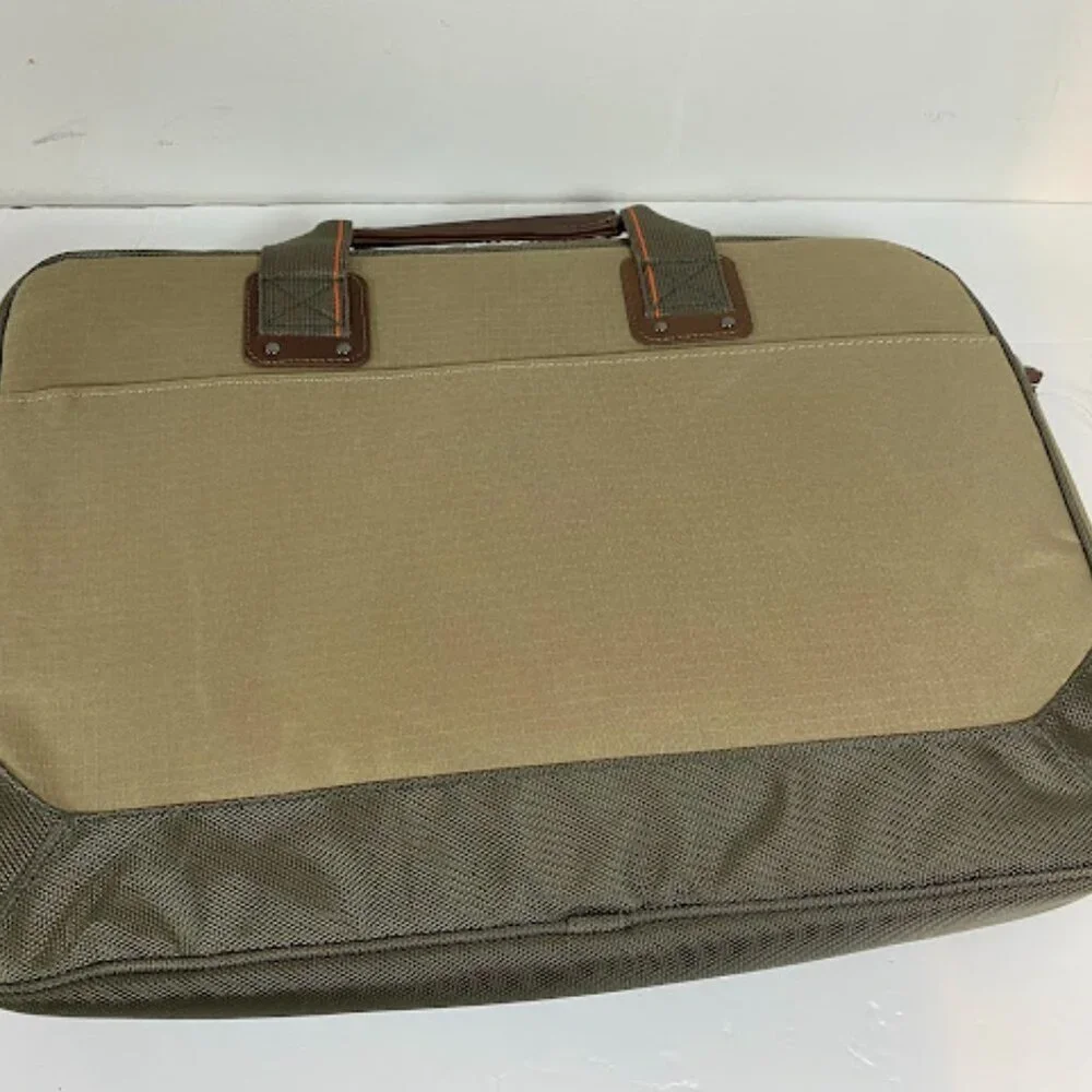 Eddie Bauer Khaki Woven Canvas Briefcase Laptop Sleeve Bag New with Tag (NWT)